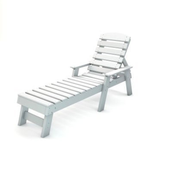 Jayhawk Plastics Frog Furnishings Pensacola Chaise Lounge, White PB ADPENCLWHI